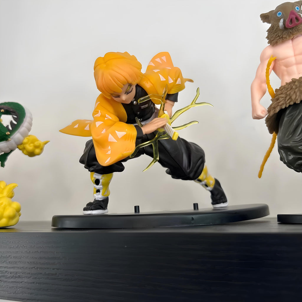 Zenitsu Agatsuma Thunder Breathing Action Figure 15Cm Demon Slayer Figure for Desk, Gaming Setup