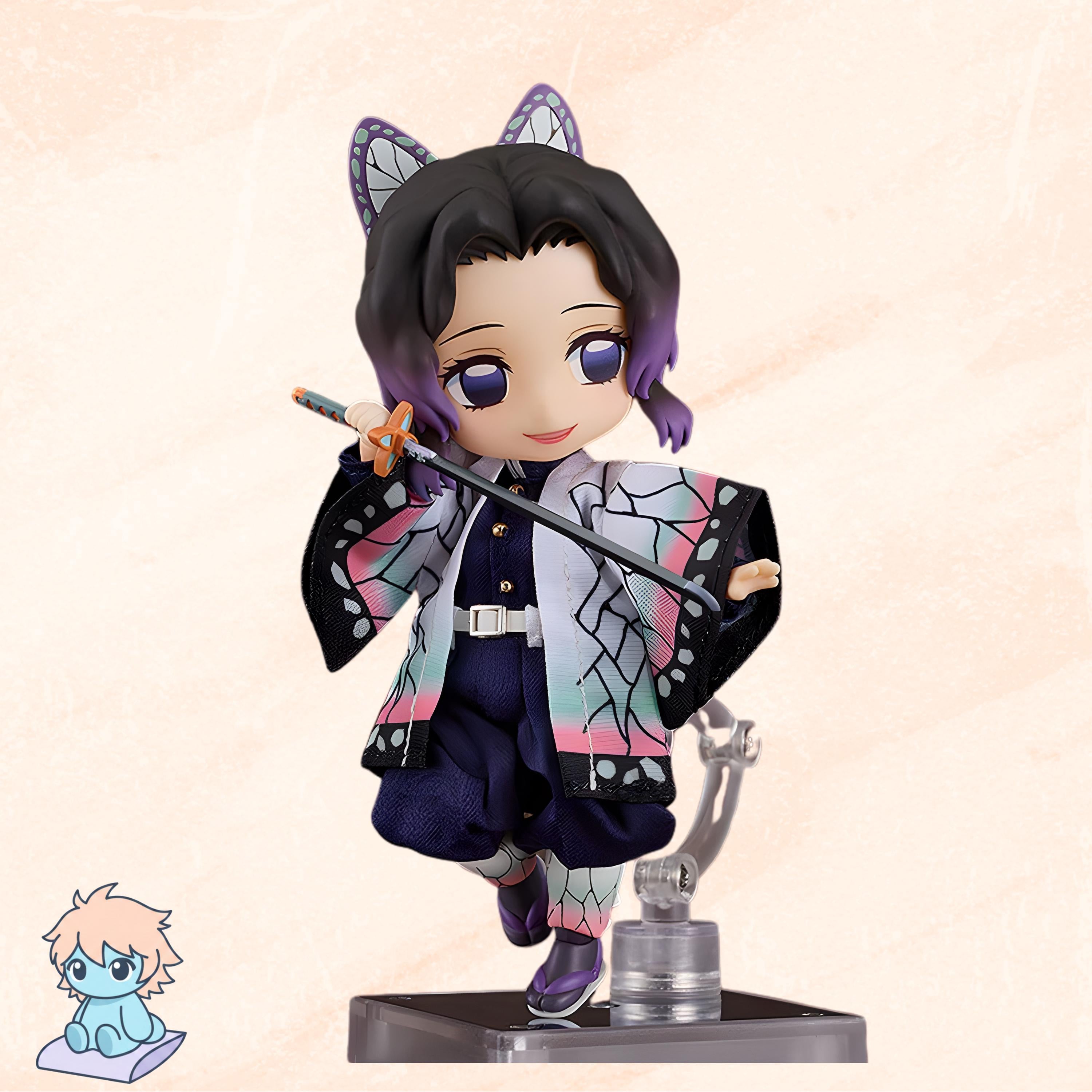 10CM Cute Genuine Demon Slayer Kochou Shinobu 1655 Q Ver. PVC Action Figure | Anime Butterfly Girl Statue | Japanese Collector Model Toy