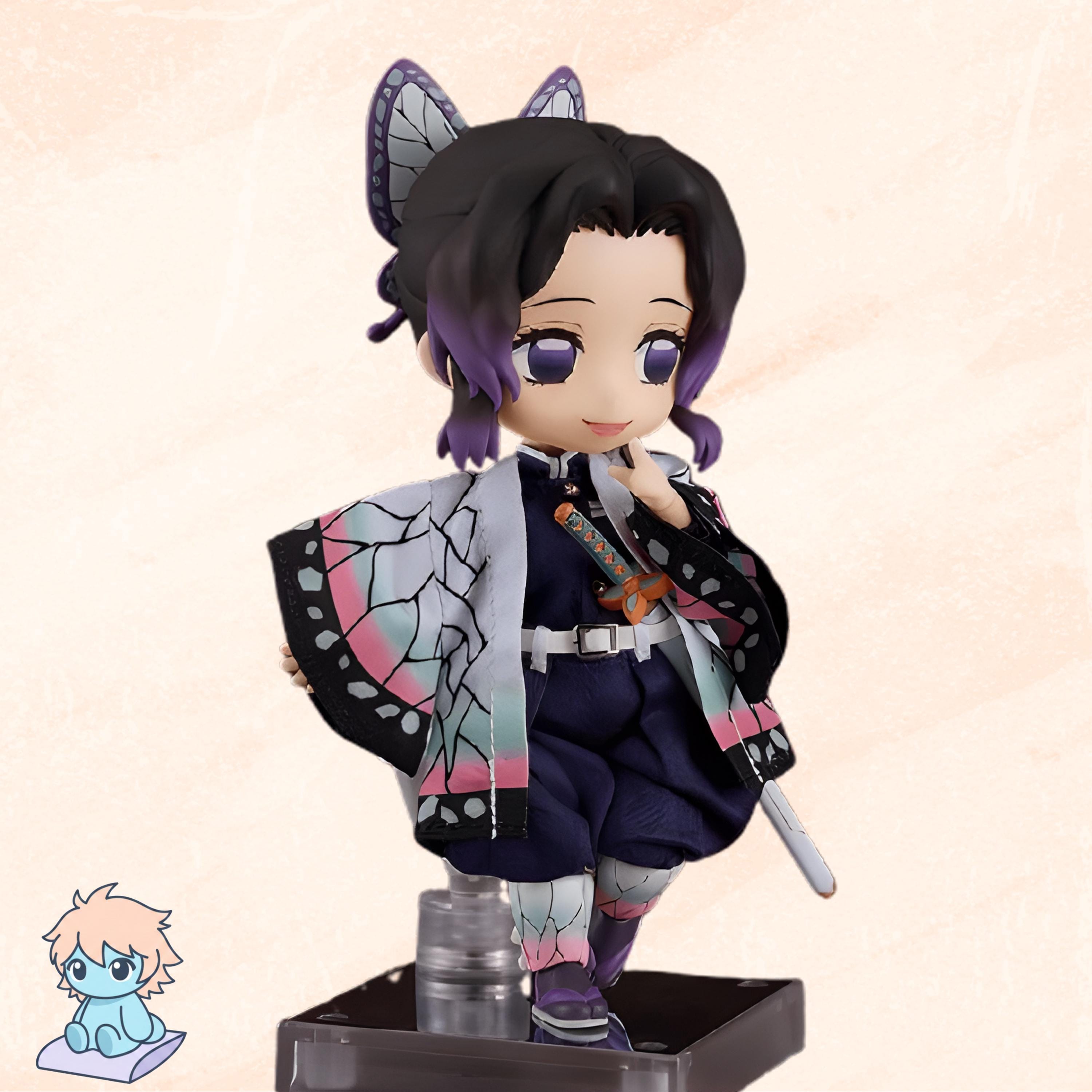 10CM Cute Genuine Demon Slayer Kochou Shinobu 1655 Q Ver. PVC Action Figure | Anime Butterfly Girl Statue | Japanese Collector Model Toy
