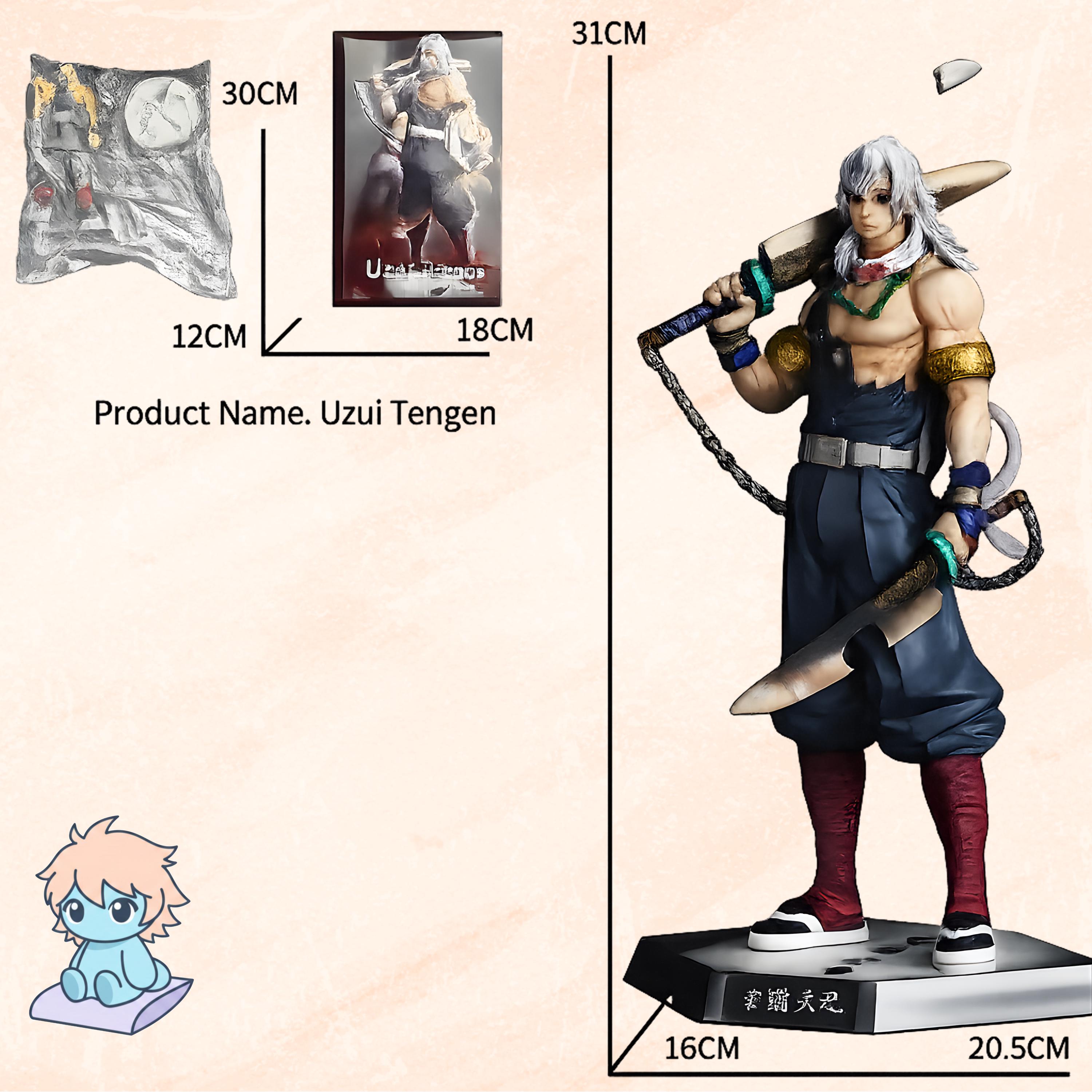 31Cm Uzui Tengen Demon Slayer Figure – Sound Hashira Anime Statue PVC Collectible, Manga Desk Decor, Premium Anime Gift for Fans