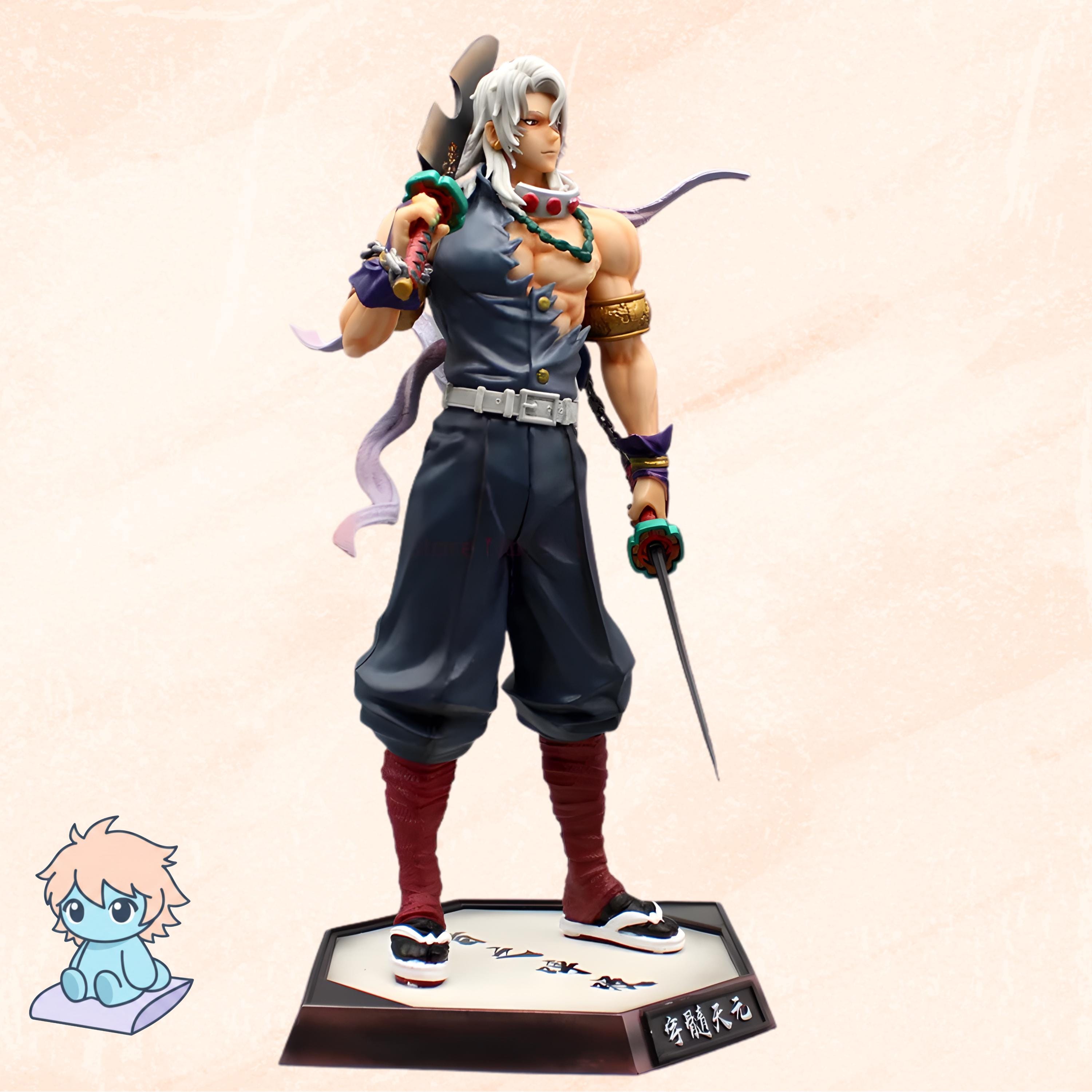 31Cm Uzui Tengen Demon Slayer Figure – Sound Hashira Anime Statue PVC Collectible, Manga Desk Decor, Premium Anime Gift for Fans