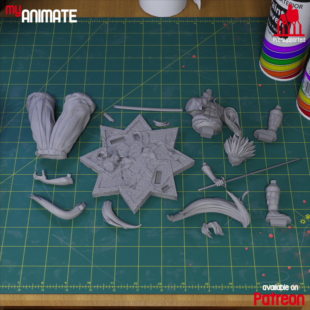 White-Haired Demon Slayer Resin Figure | Unpainted 1/8 Scale Model Kit