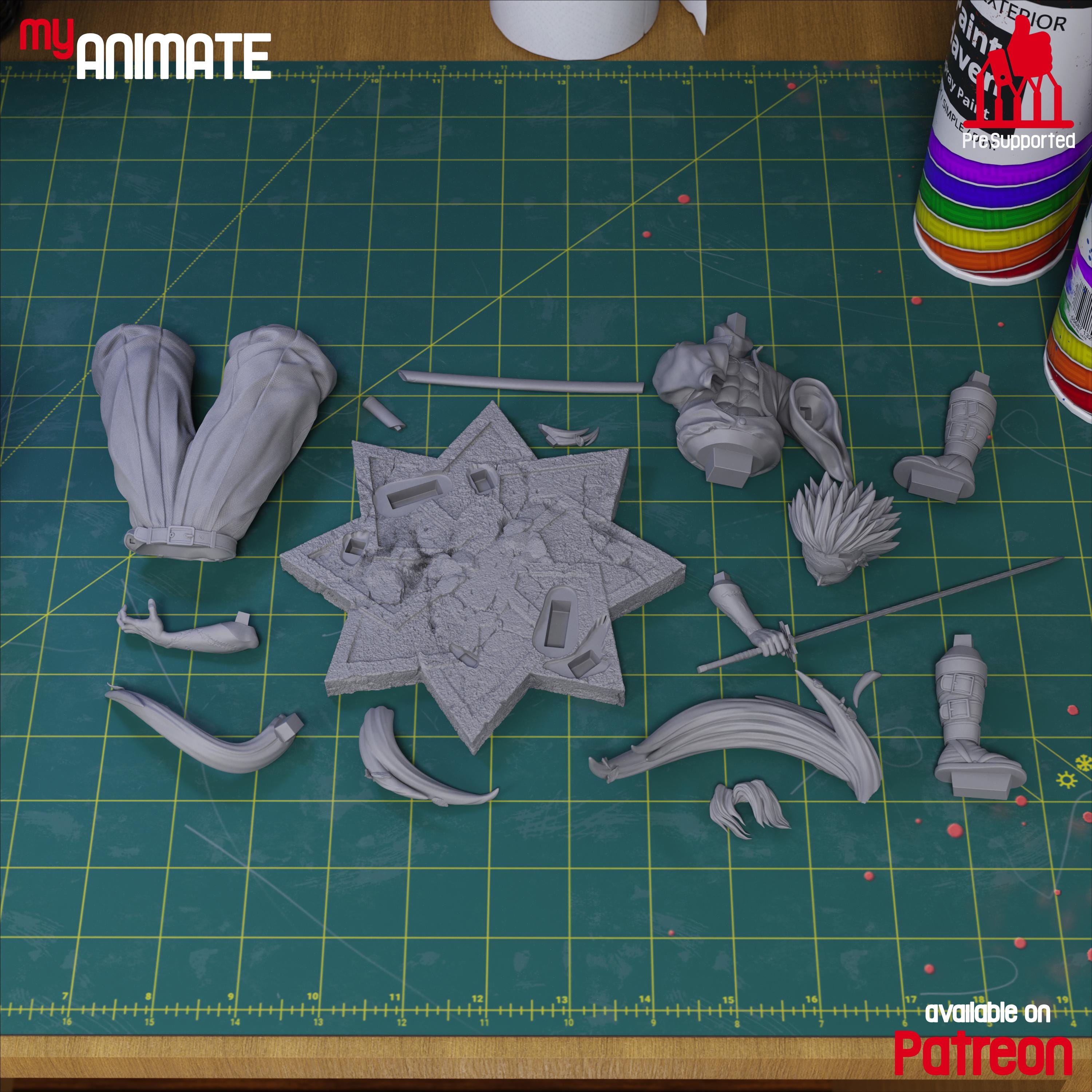 White-Haired Demon Slayer Resin Figure | Unpainted 1/8 Scale Model Kit