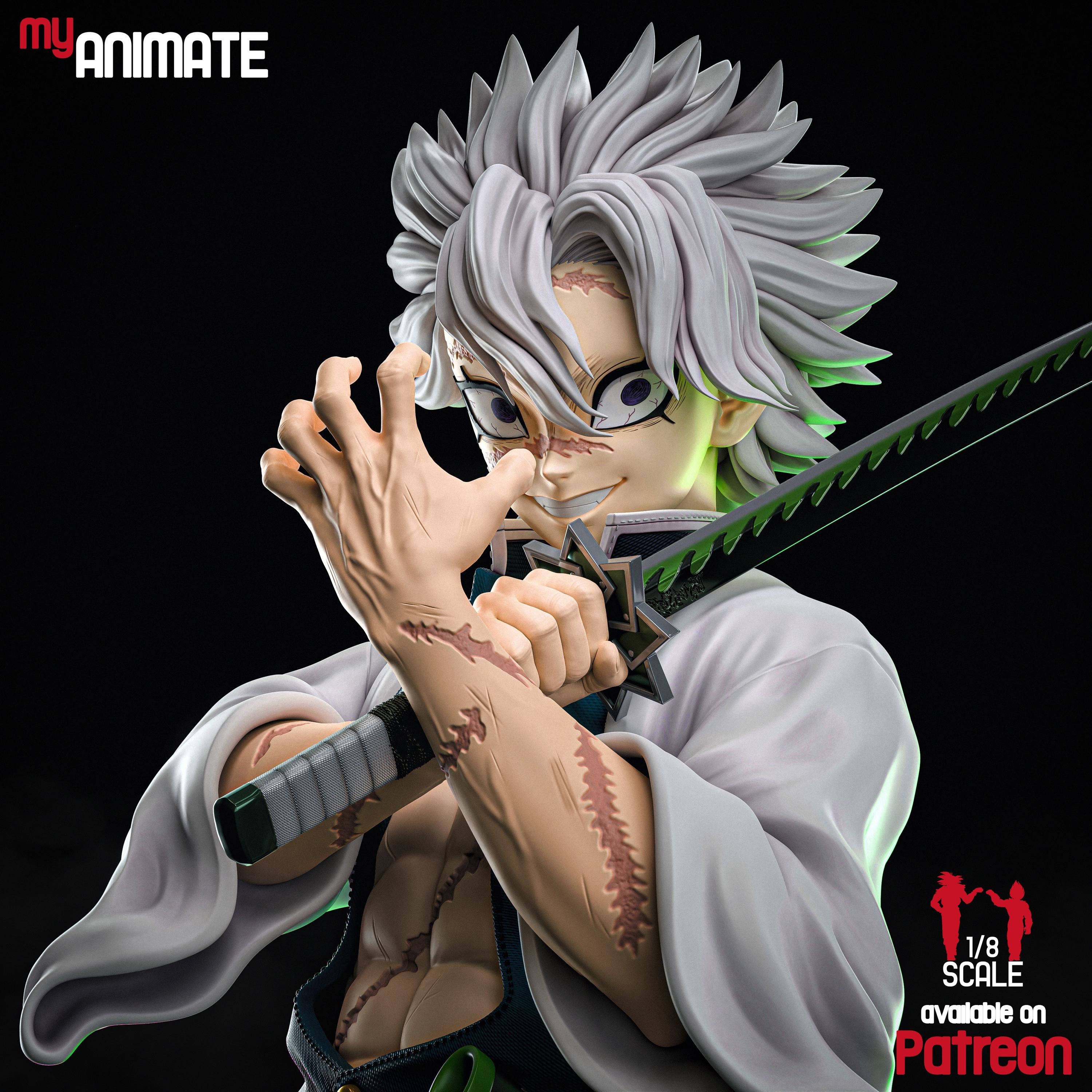 White-Haired Demon Slayer Resin Figure | Unpainted 1/8 Scale Model Kit