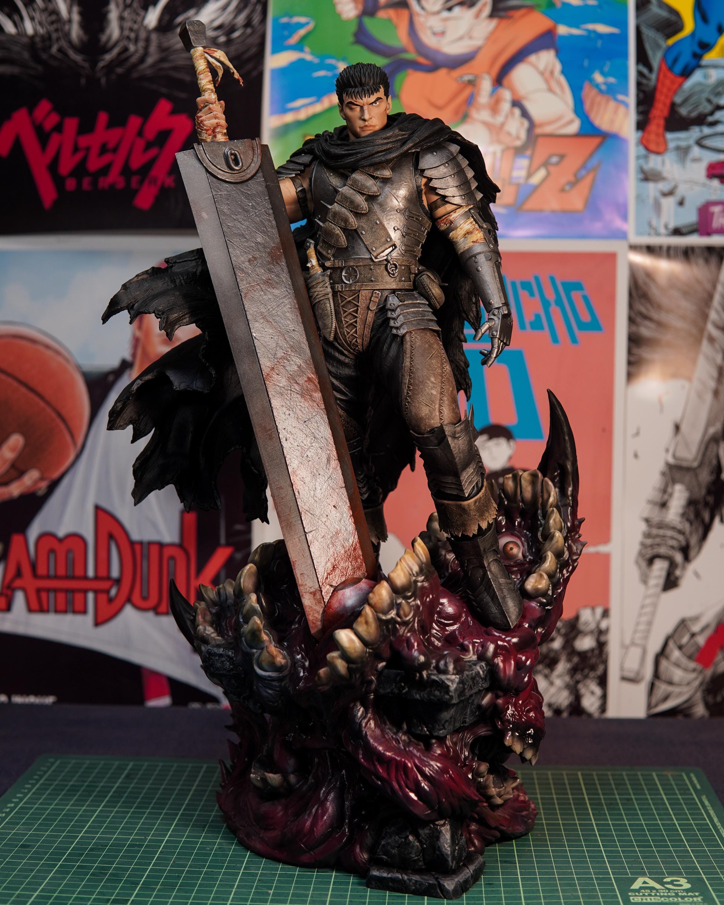 Hand Painted Resin Fan Art Figure – Premium Dark Fantasy / Anime Collector Statue – Guts Inspired
