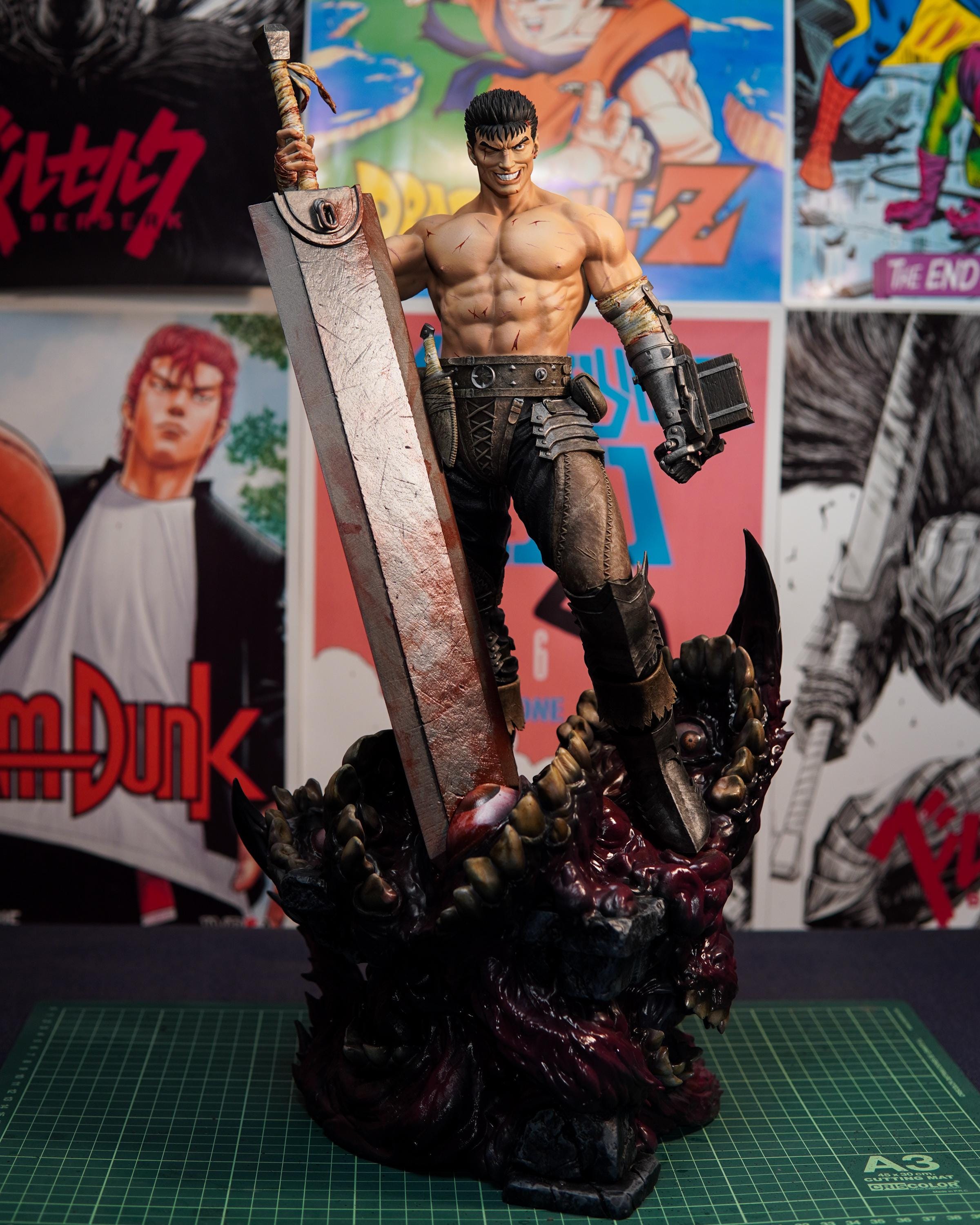 Hand Painted Resin Fan Art Figure – Premium Dark Fantasy / Anime Collector Statue – Guts Inspired