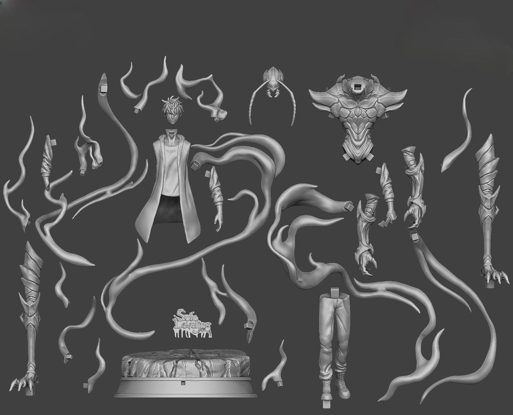Solo Leveling – Sung Jin Woo Beru | Shadow Monarch Fury STL Statue | 3D Print Model | Digital STL File