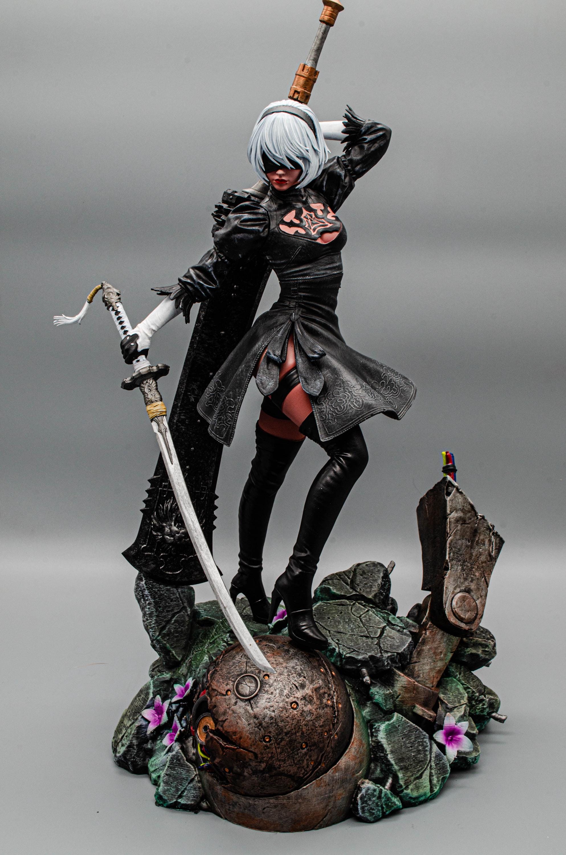 2B Statue | Nier Automata Fan Art Figure ~30Cm | Yorha Gaming Collectible