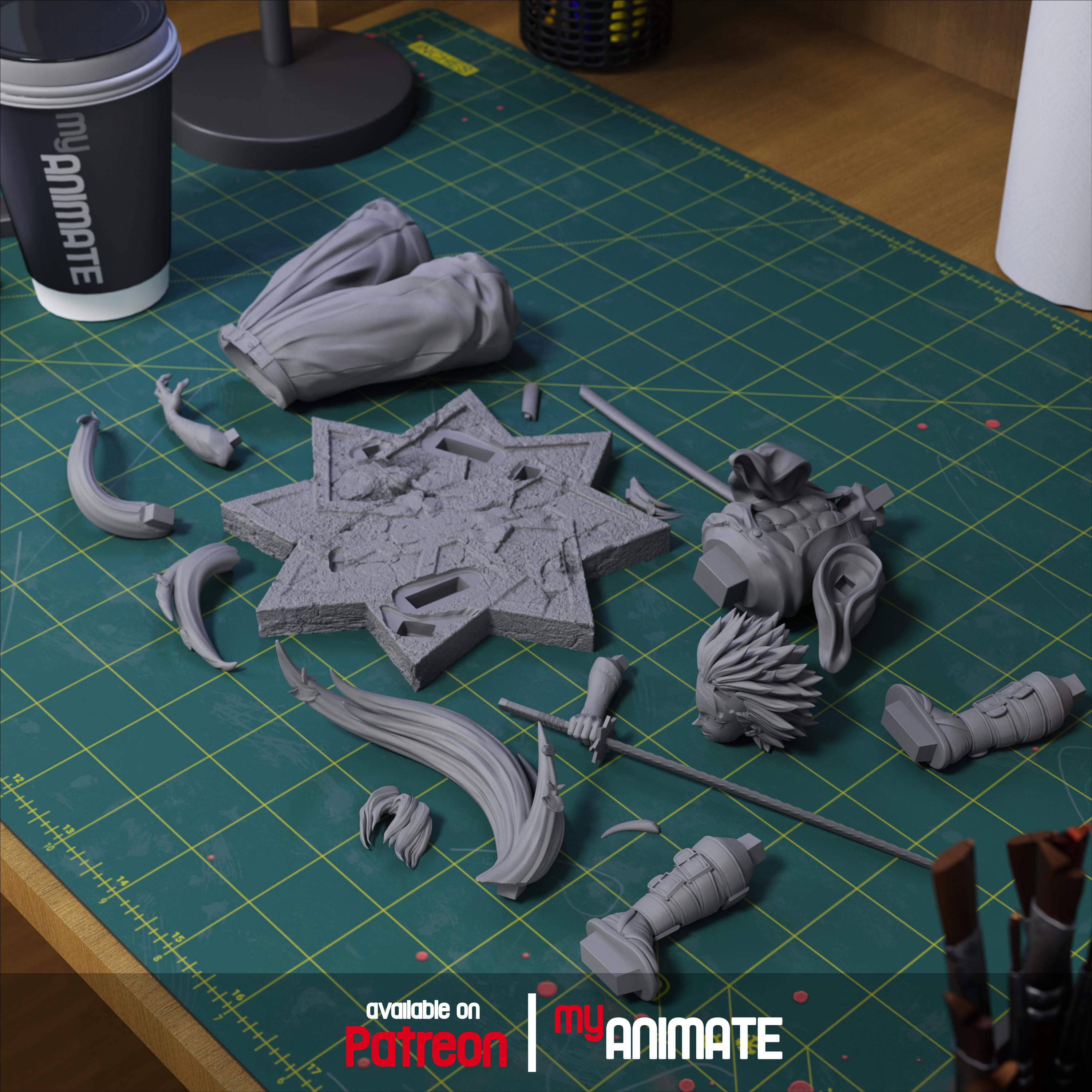 White-Haired Demon Slayer Resin Figure | Unpainted 1/8 Scale Model Kit