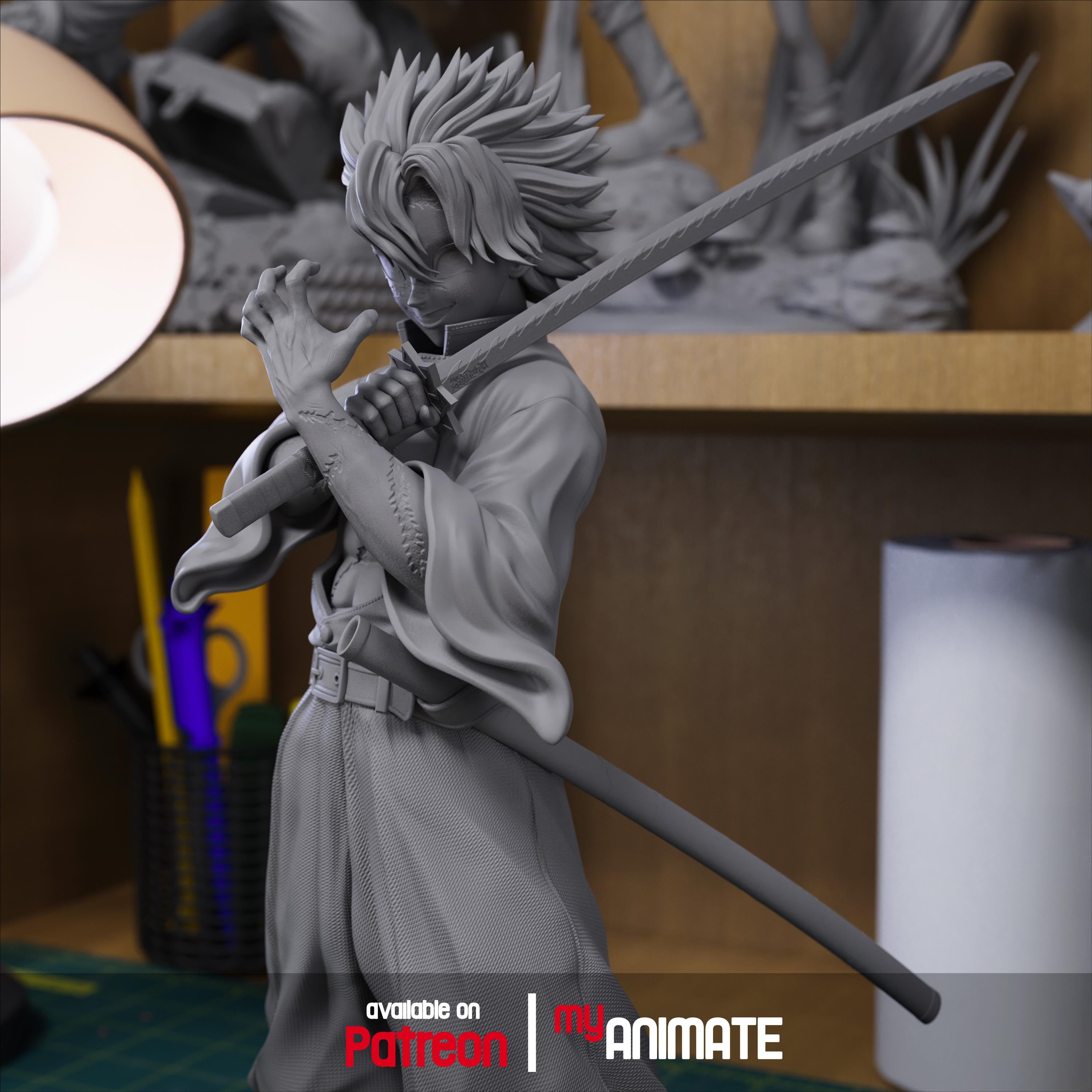 White-Haired Demon Slayer Resin Figure | Unpainted 1/8 Scale Model Kit
