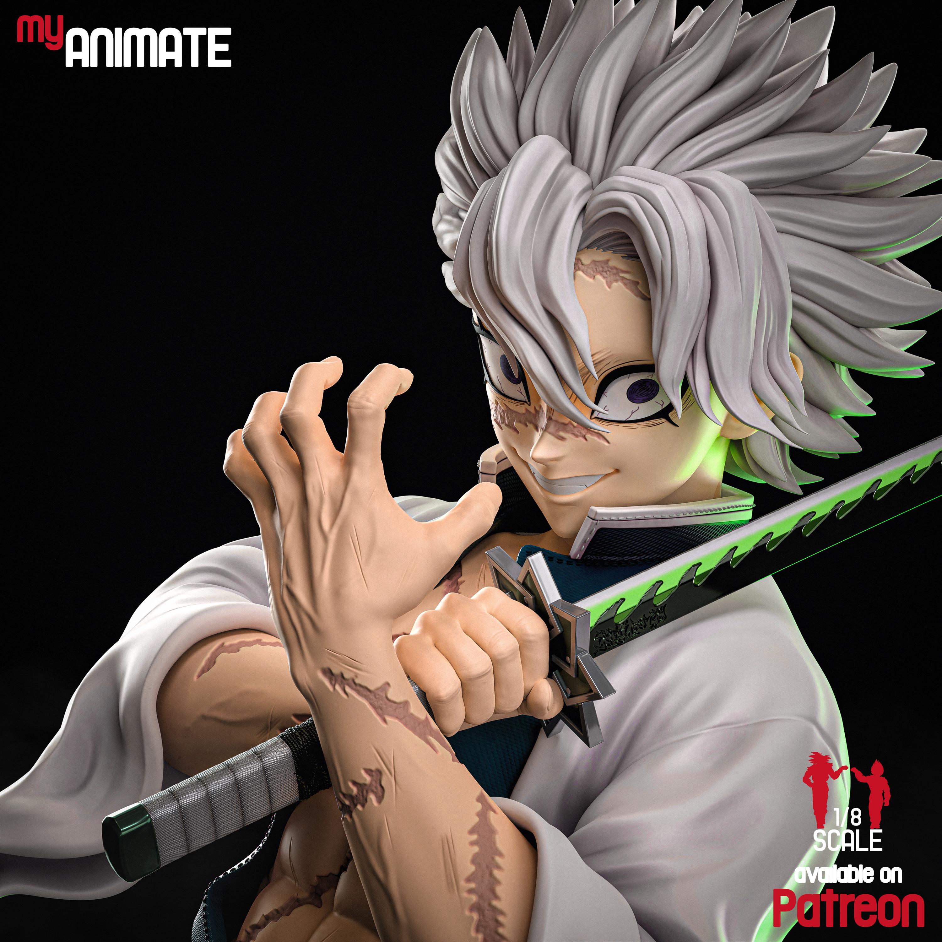 White-Haired Demon Slayer Resin Figure | Unpainted 1/8 Scale Model Kit