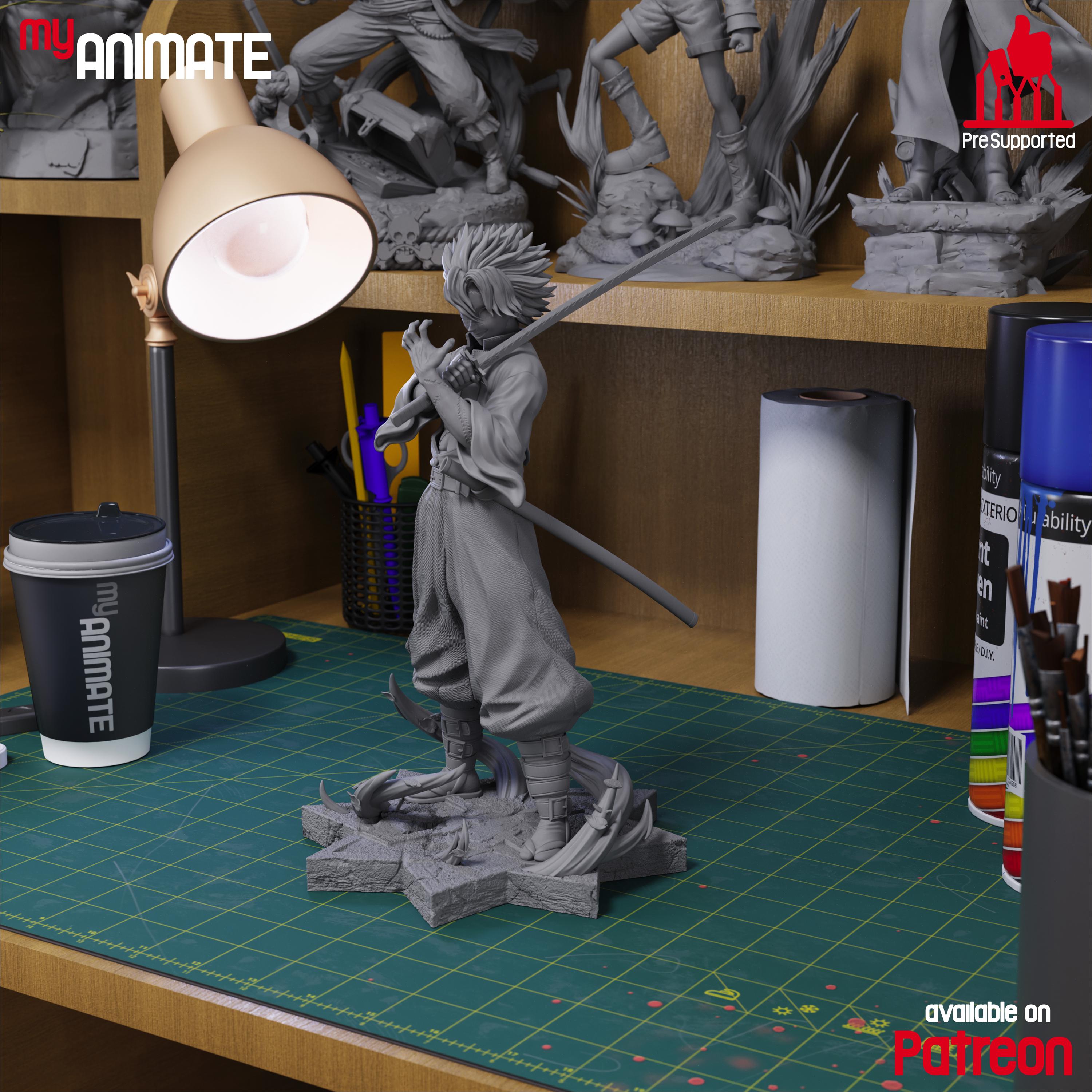 White-Haired Demon Slayer Resin Figure | Unpainted 1/8 Scale Model Kit