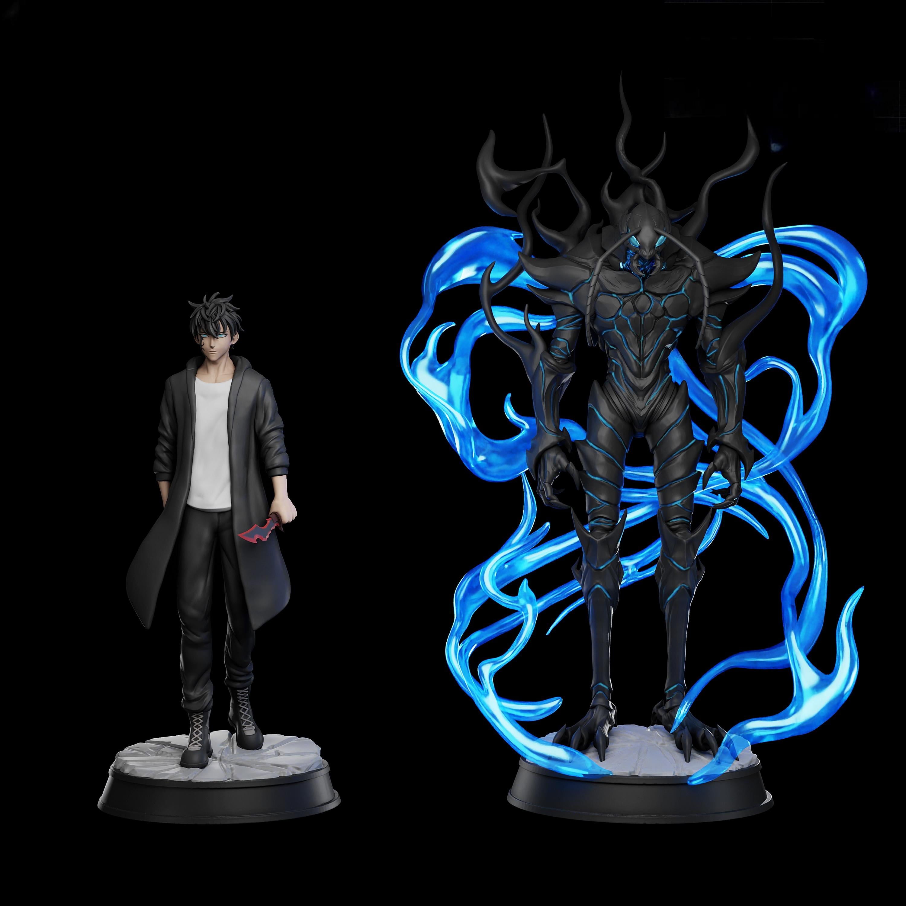 Solo Leveling – Sung Jin Woo Beru | Shadow Monarch Fury STL Statue | 3D Print Model | Digital STL File