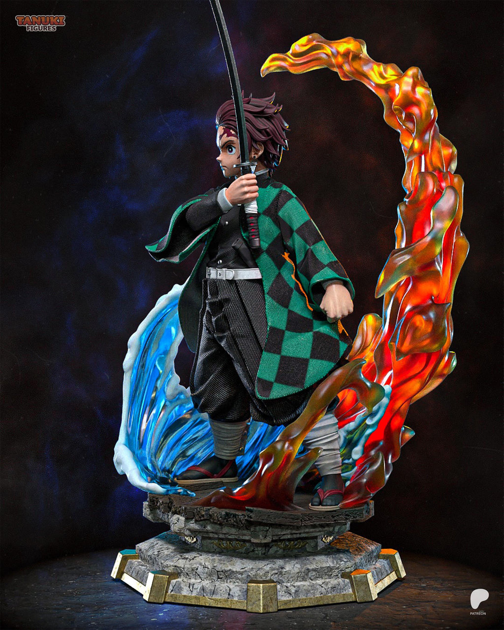 Breath of the Water’S Resolve - Demon Killer Water Breathing Anime Swordsman Tanjiro Kamado Resin Figure 16K