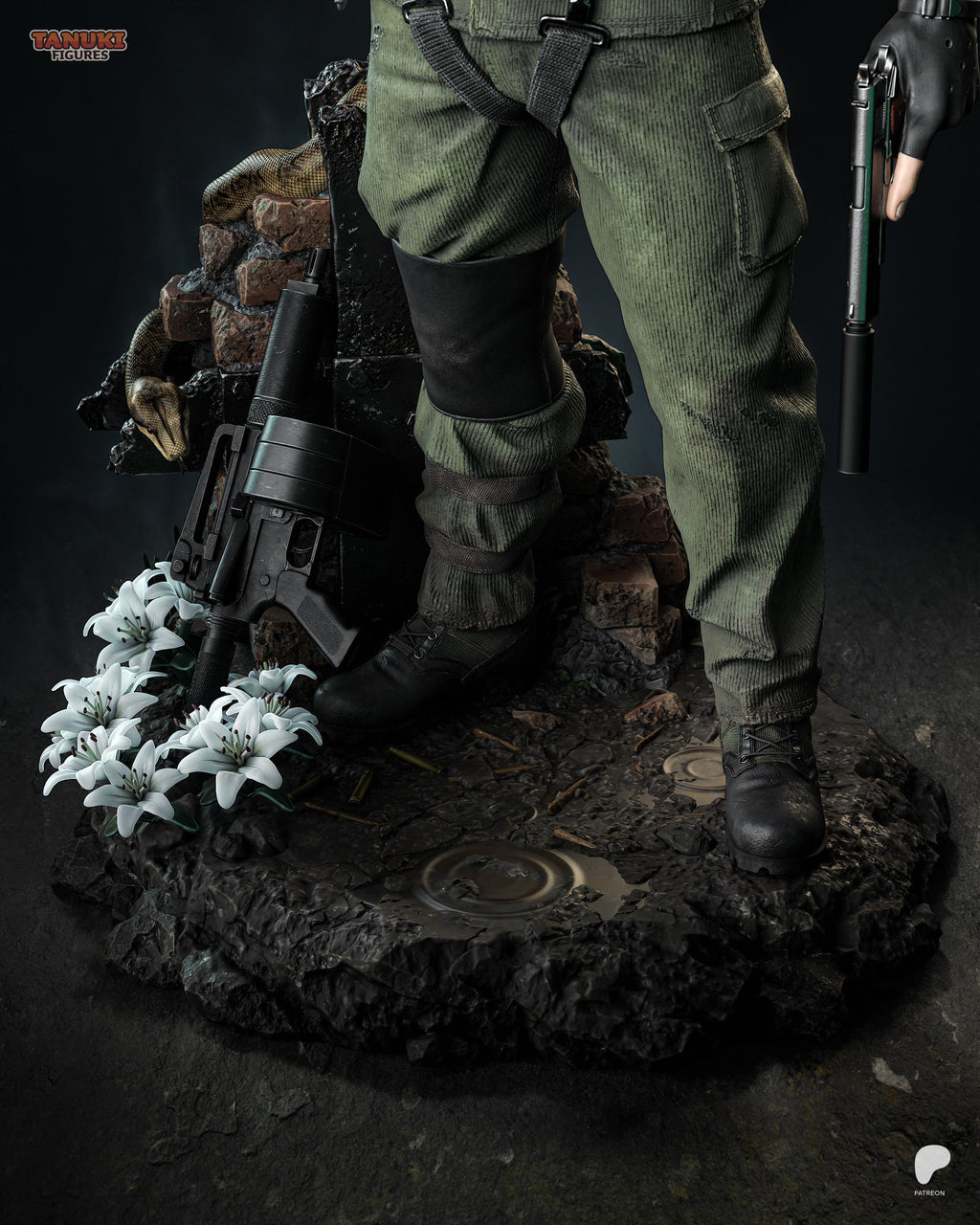 Big Boss Metal Gear Hand Painted Figure, Tactical Soldier Statue, Stealth Action Collectible, Military Warrior Figurine, Gamer Gift, Decor